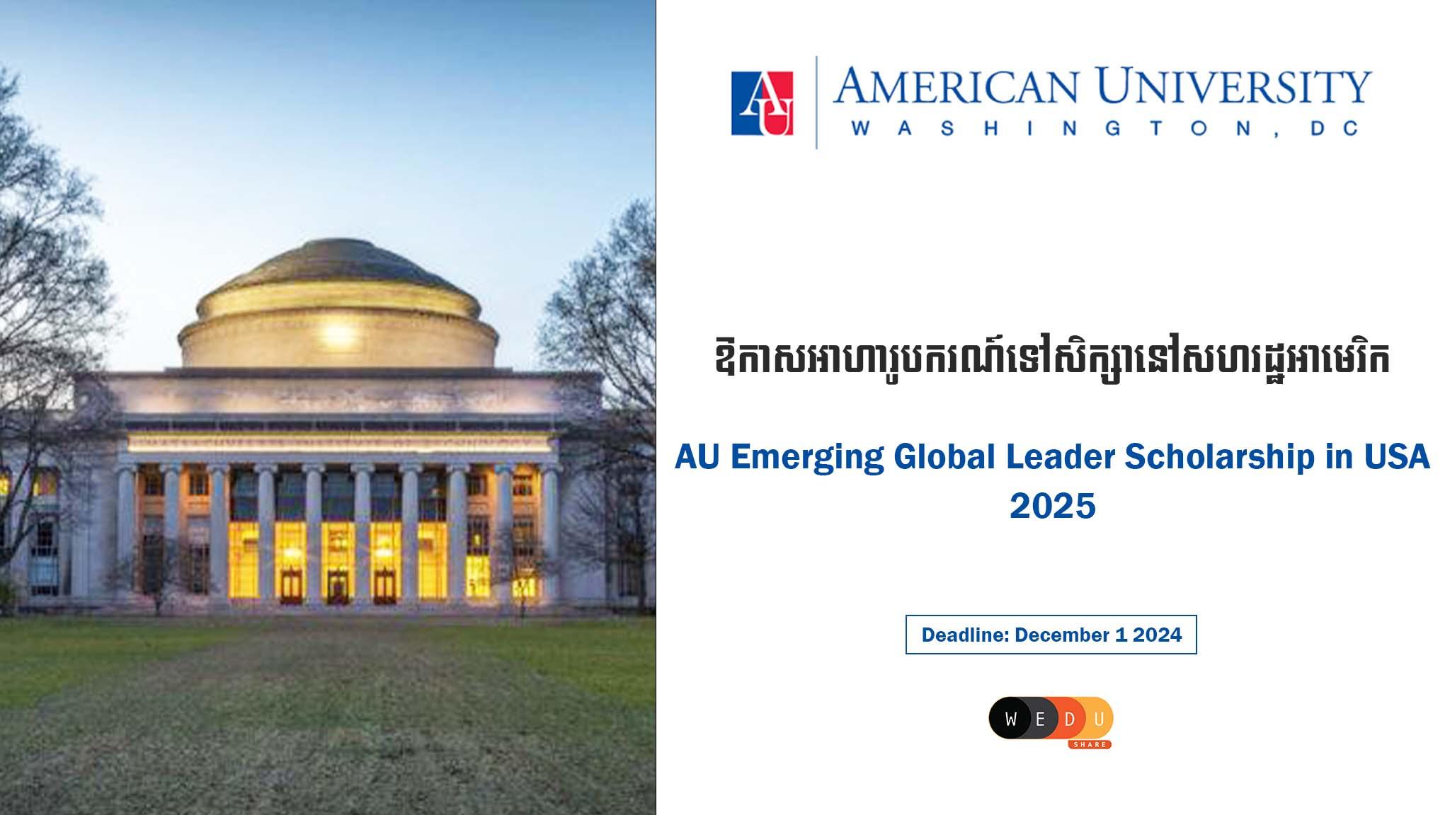 AU Emerging Global Leader Scholarship in USA 2025