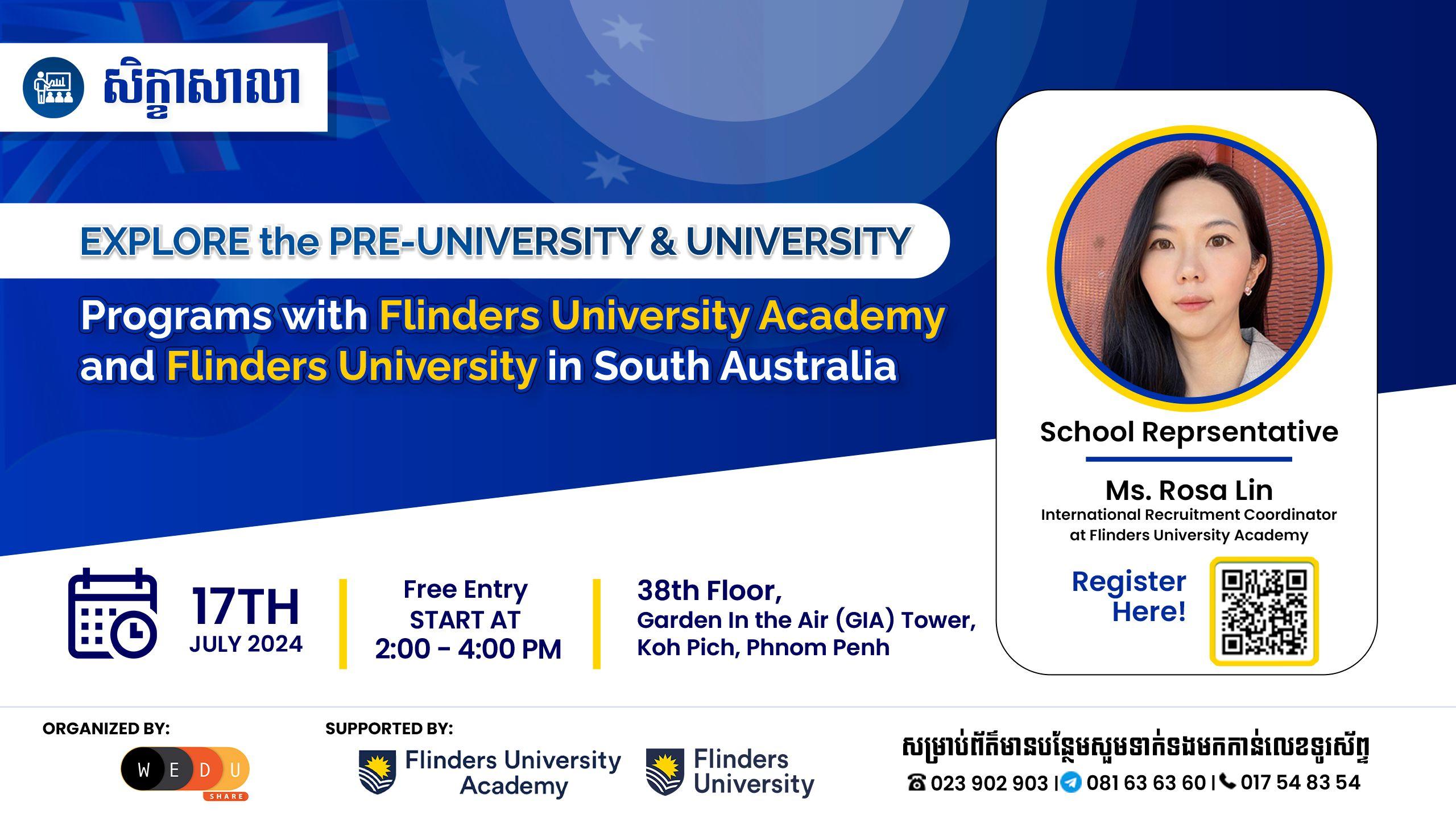 [Workshop] | Explore the Pre-University and University Programs with Flinders University Academy and Flinders University in South Australia
